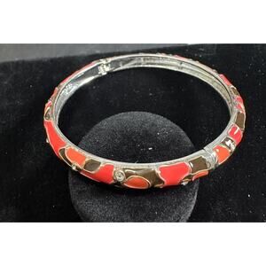 Sequin Nordstrom Colorful Thin Silver Tone Enamel Hinge Bangle $25 NWOT #184